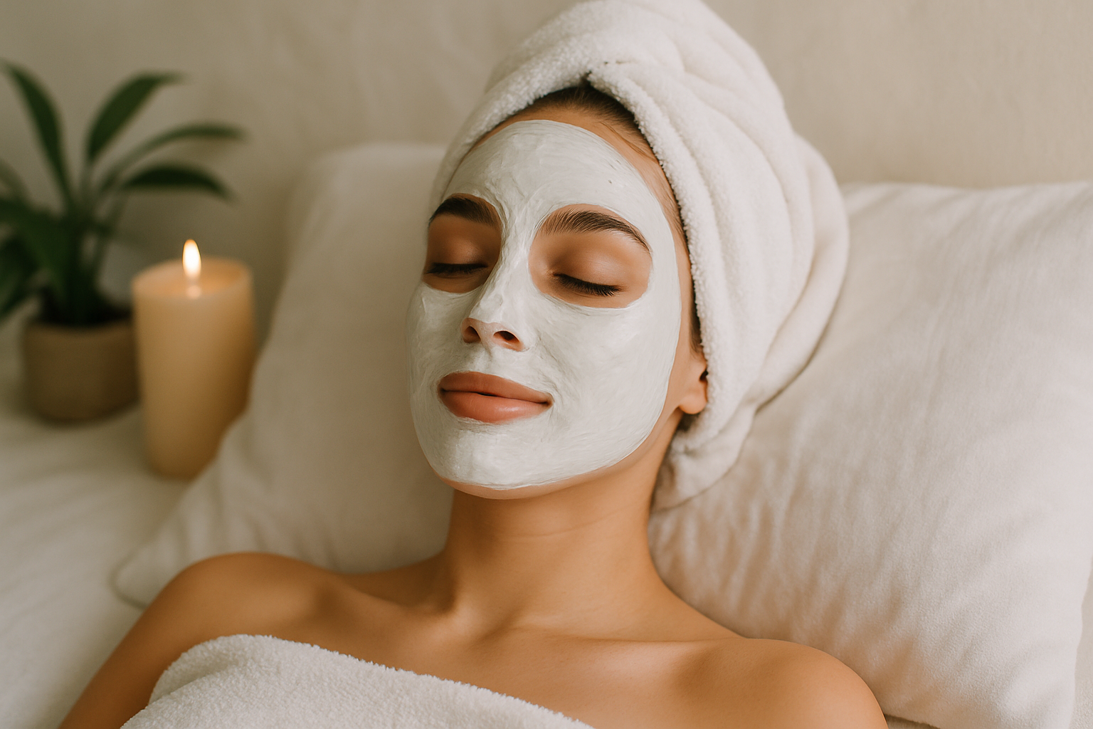 A women wearing a face pack