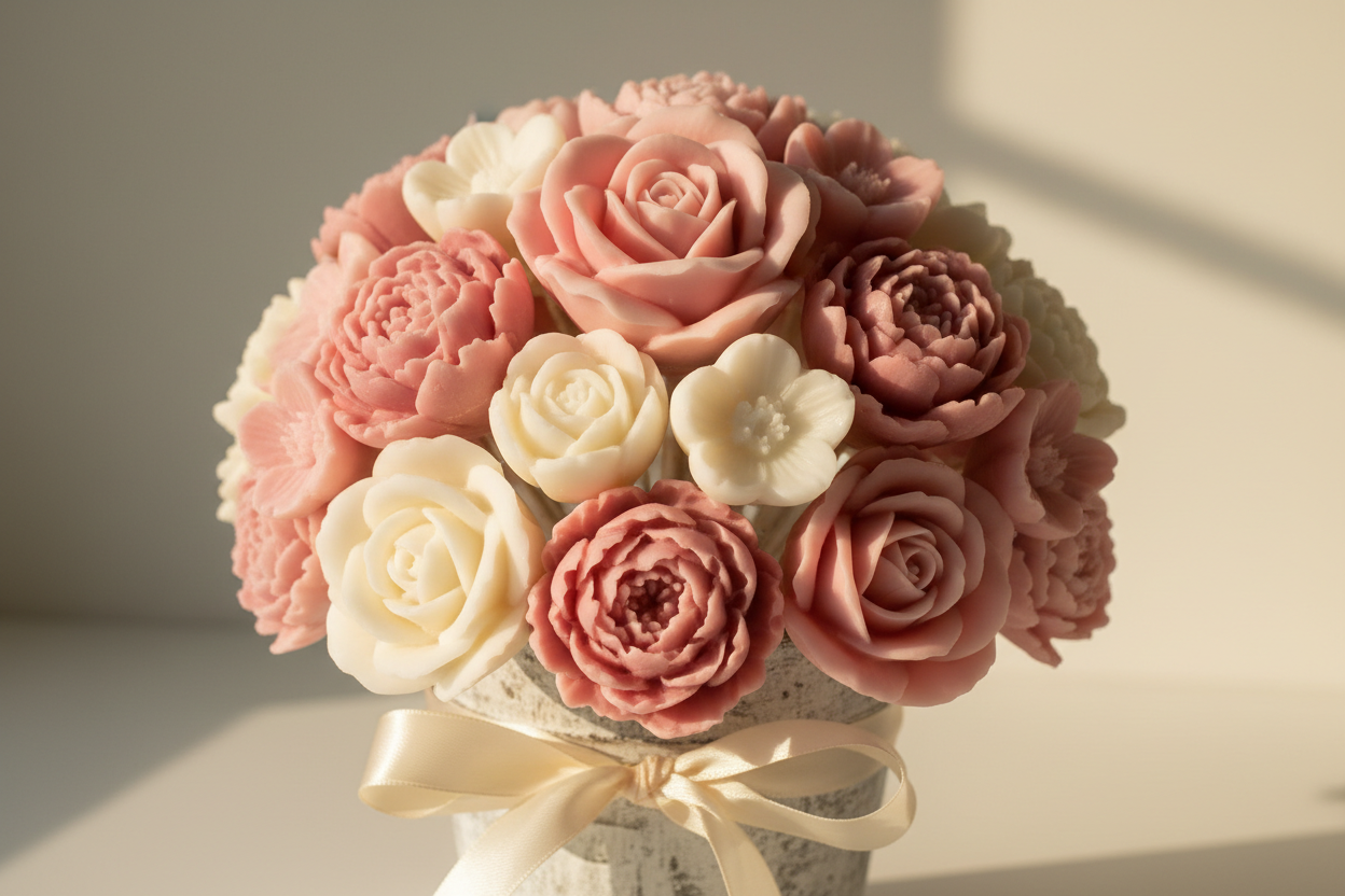 PINK AND WHITE WAX MELT BOUQUET